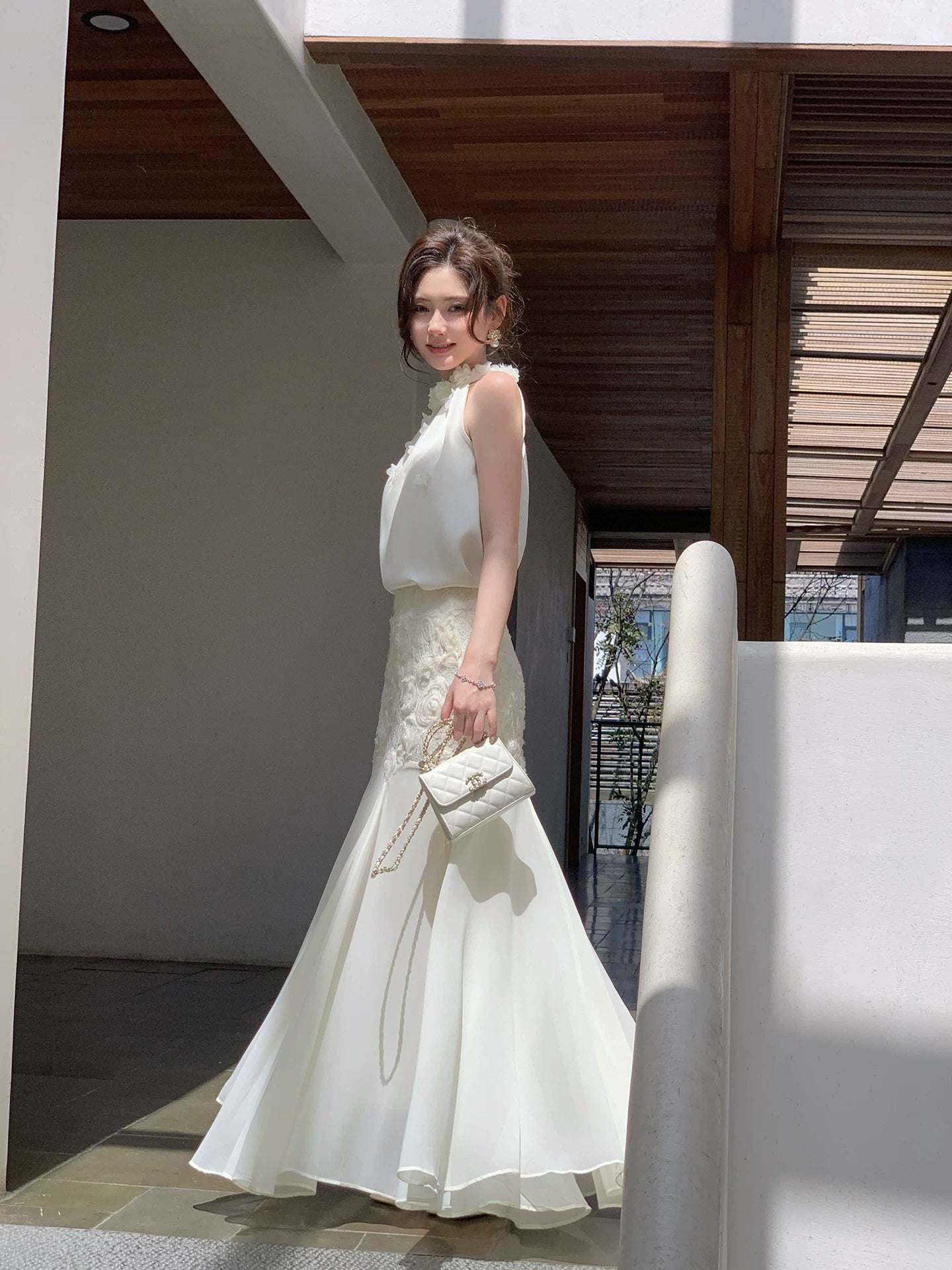 3d Flower Lace 2 Pcs Set Wedding Dress for Bridal L97