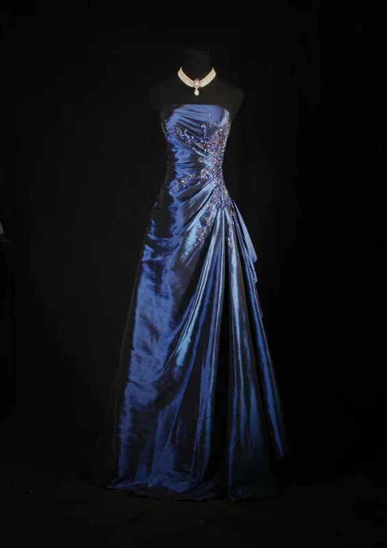Strapless Purple Beaded Prom Dress Formal Party Dress Evening Dress P176