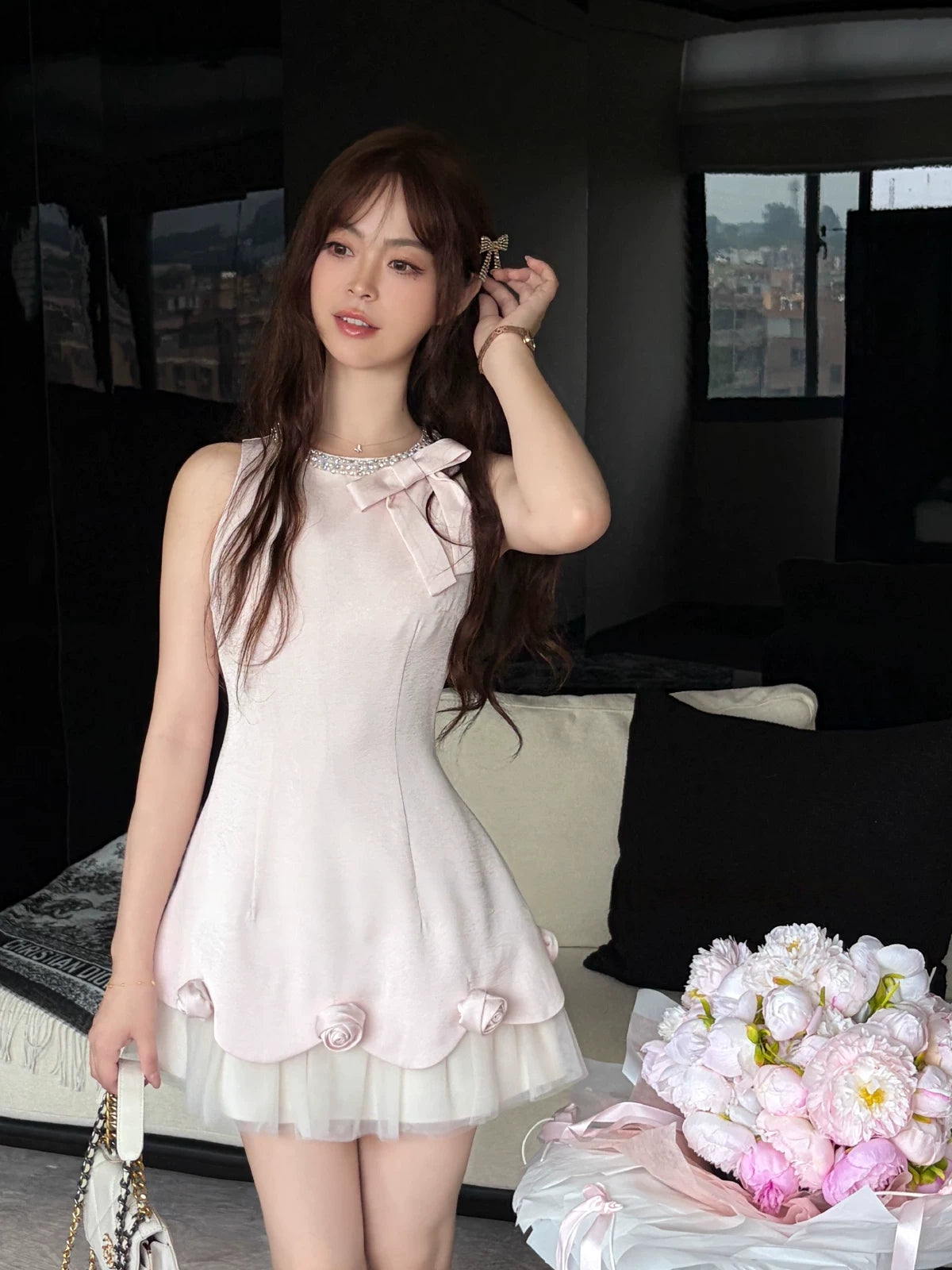 Halter A Line Pink Birthday Dress Short Homecoming Dress L165