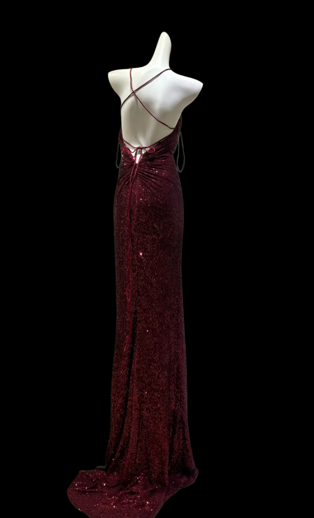 Burgundy Sequin Long Prom Dress Sparkle Evening Gown P1702