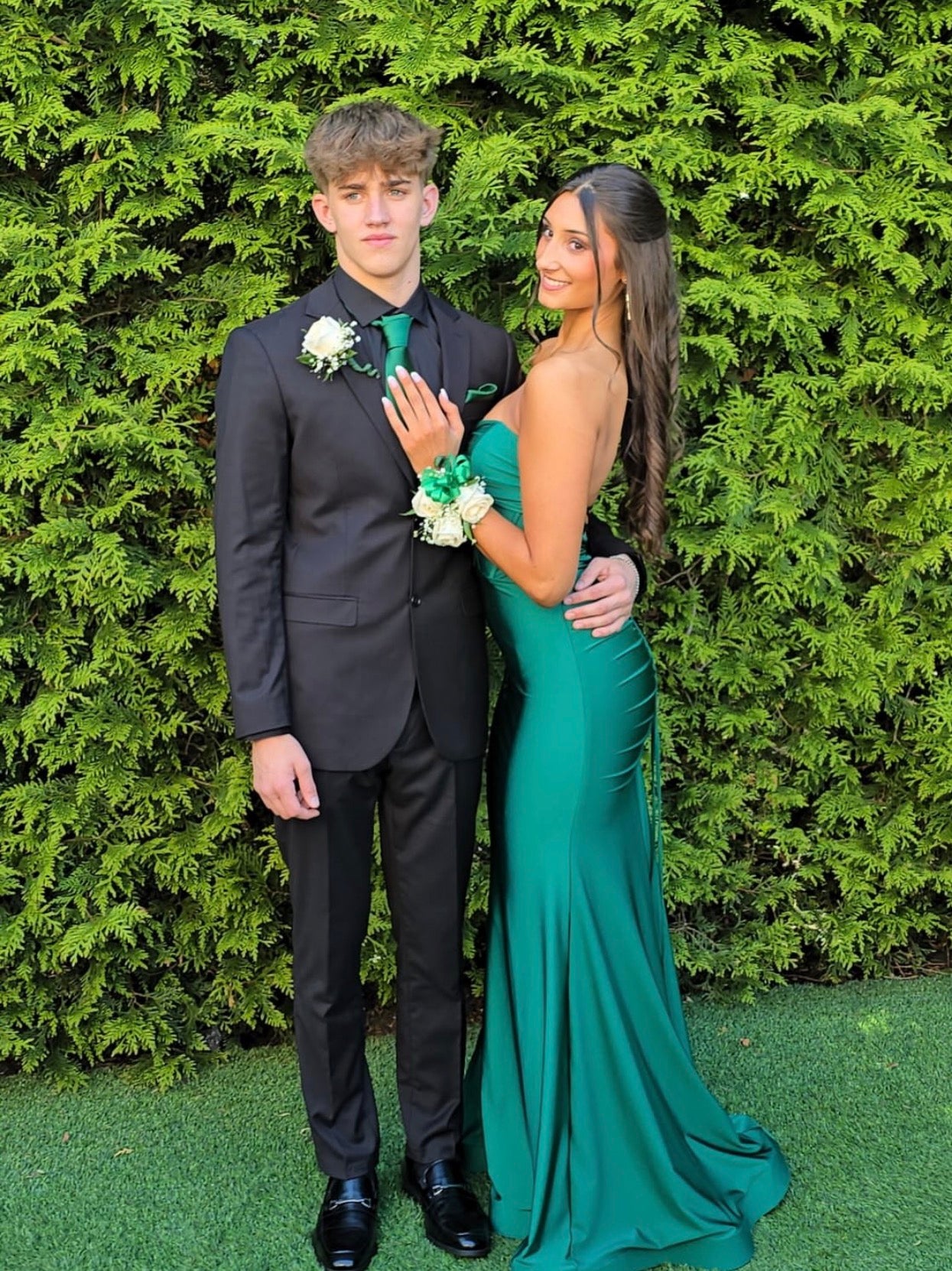 Emerald Green Mermaid Satin Formal Prom Dress P1556