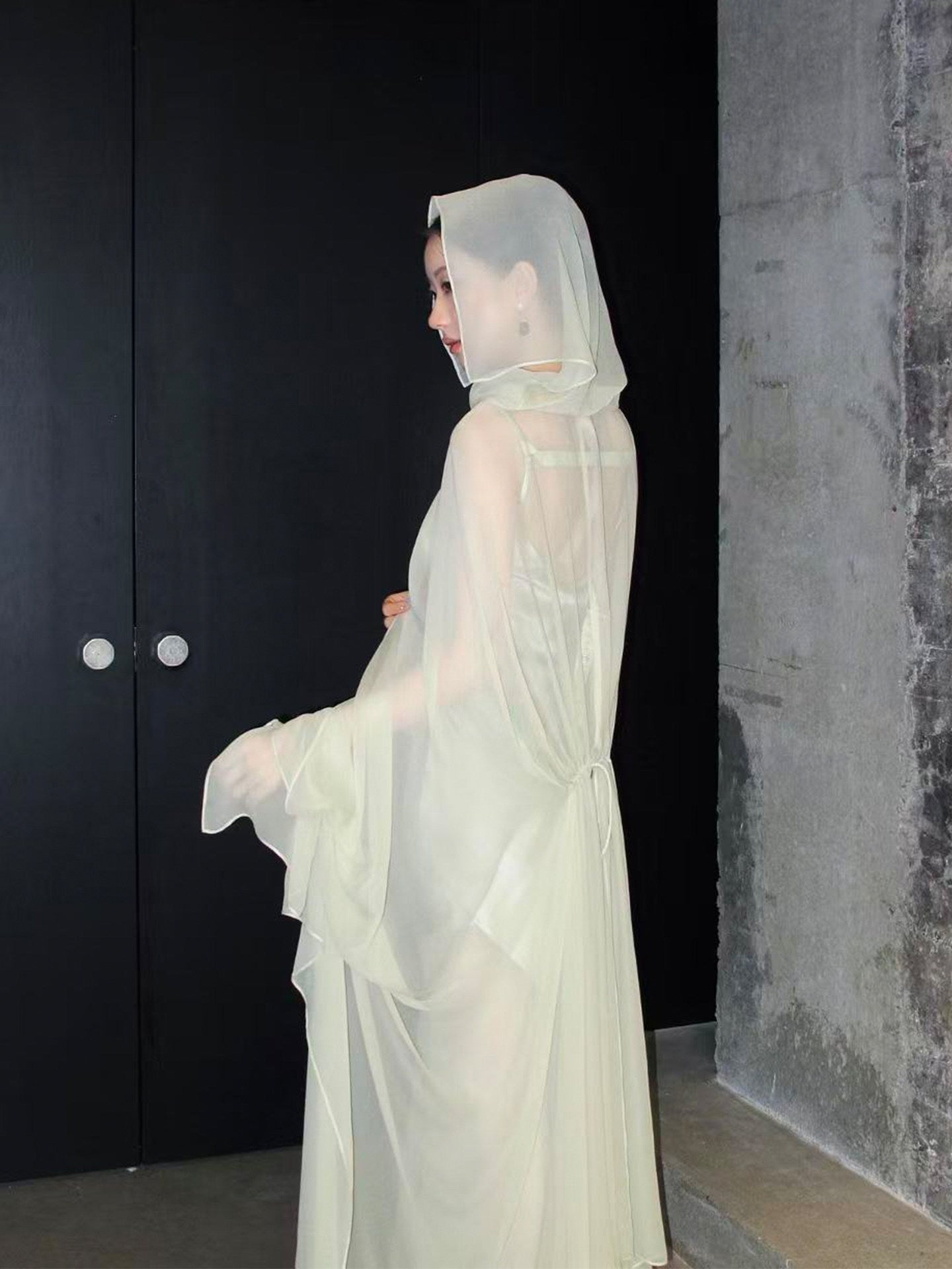 Green Modest Formal Dress with Shawl L77