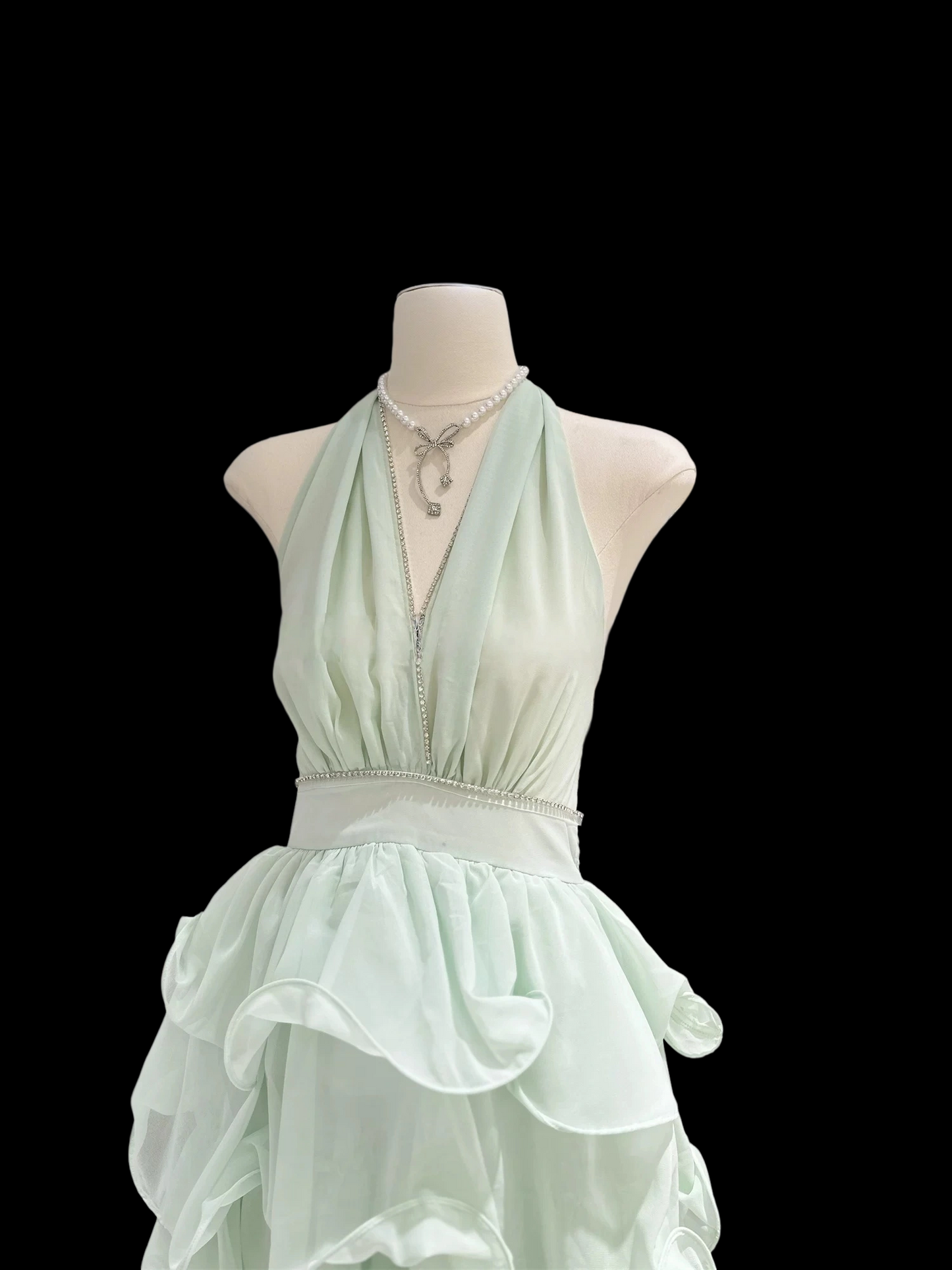 Halter A Line Chiffon Homecoming Dress Ruffled Birthday Dress P1473