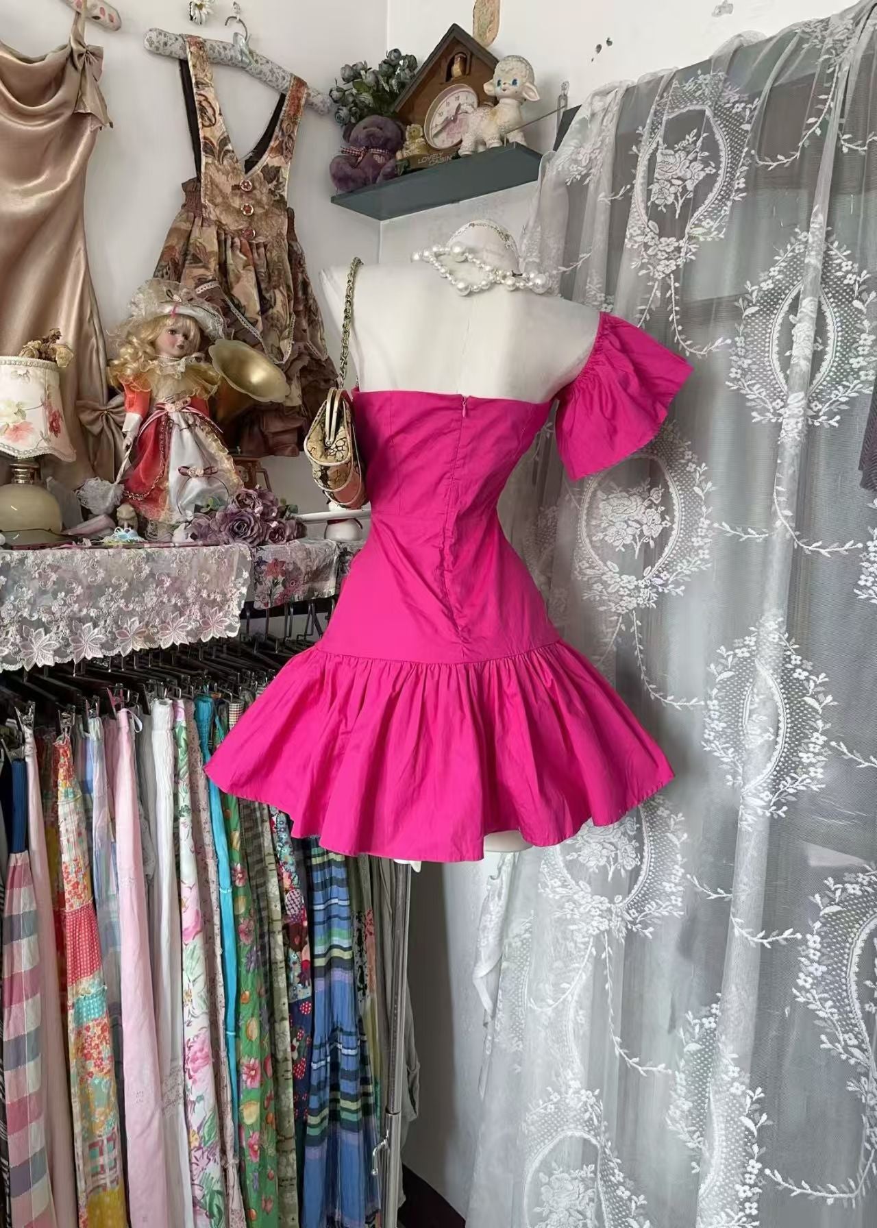Hot Pink Short Homecoming Dress Short Party Dress P2035