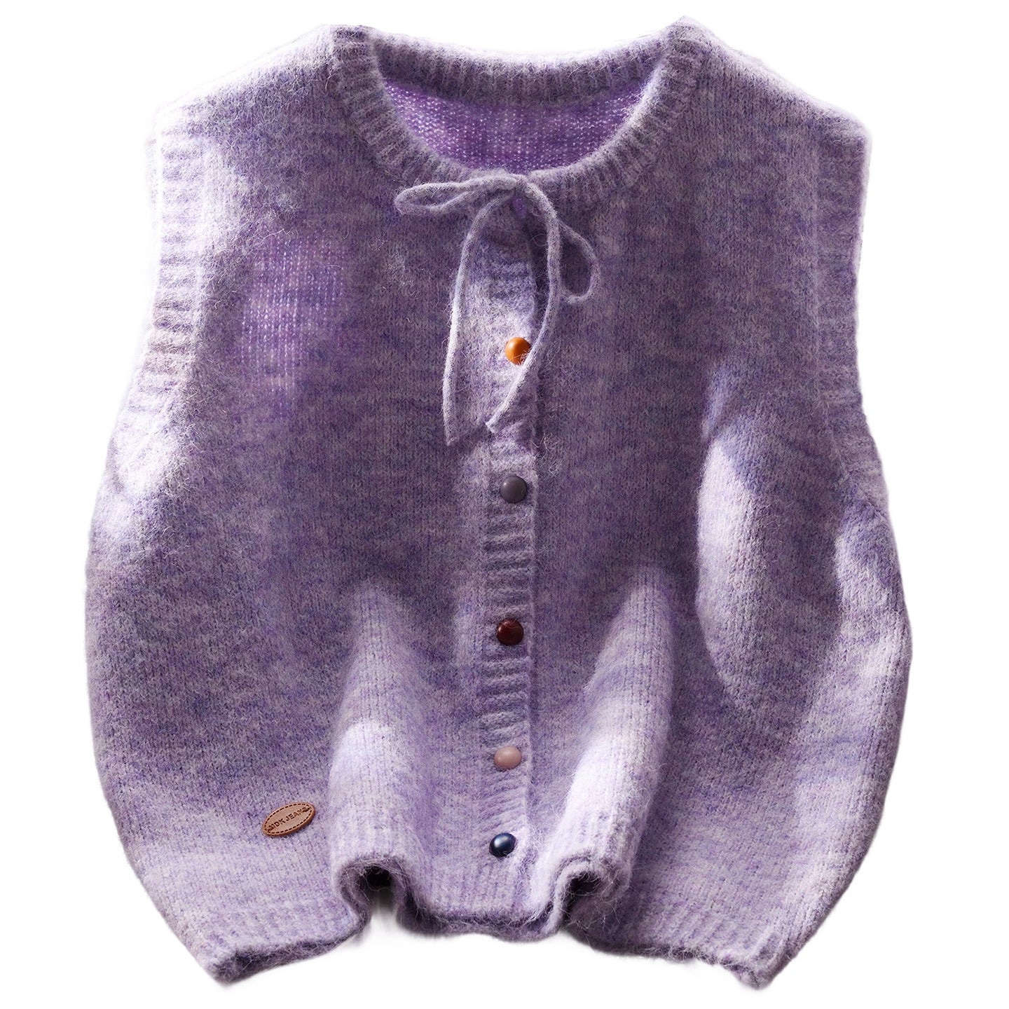 Round Neck Knitted Vest Autumn Purple Sleeveless Sweater Top L13