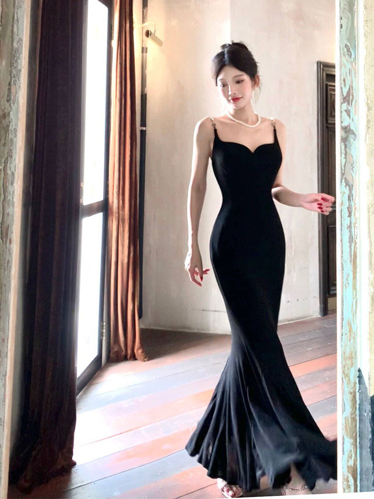 Sexy Mermaid Prom Dress Burgundy Evening Dress Birthday Outfit L27