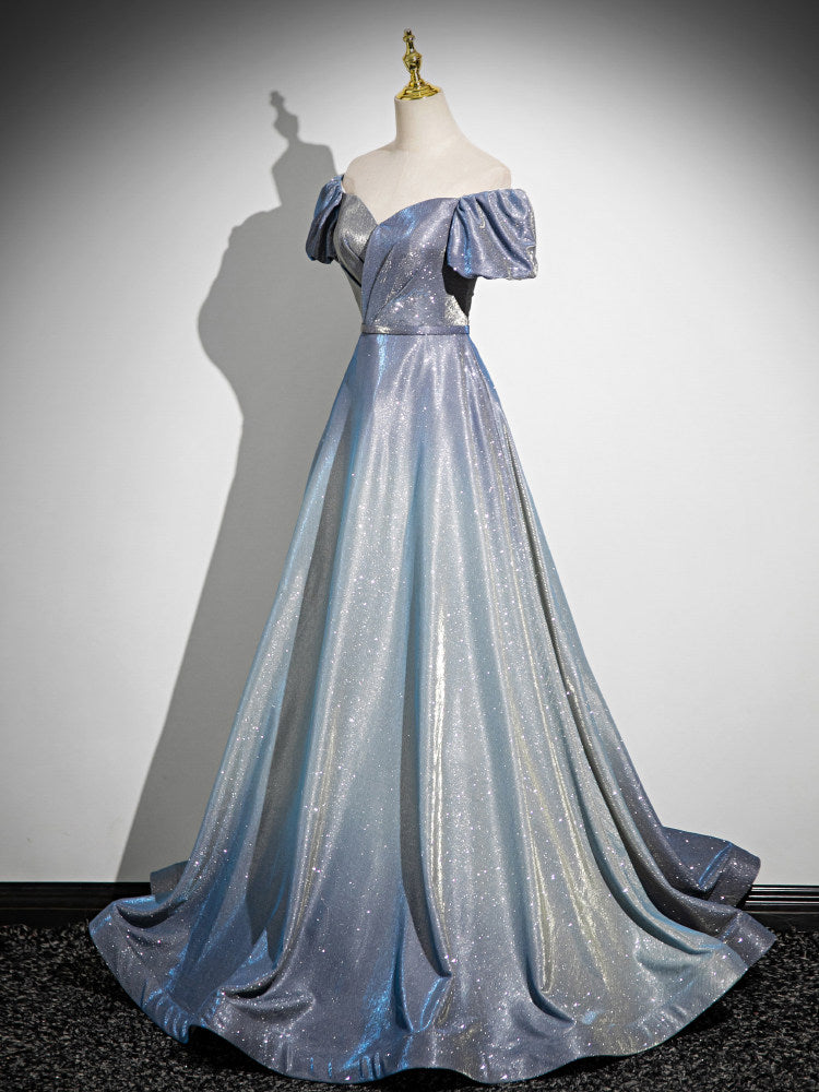 Off The Shoulder A Line Sparkle Prom Dress Sweet Birthday Dress P1235