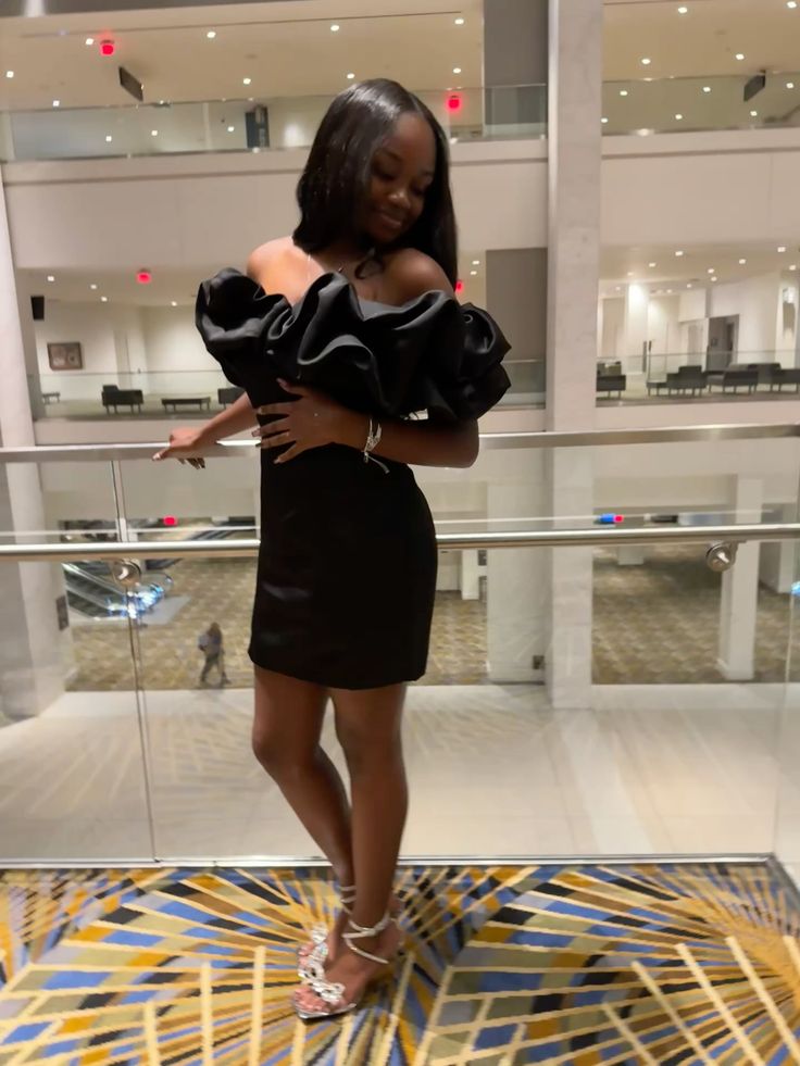 Off The Shoulder Black Satin Homecoming Dress Short Birthday Dress P2011