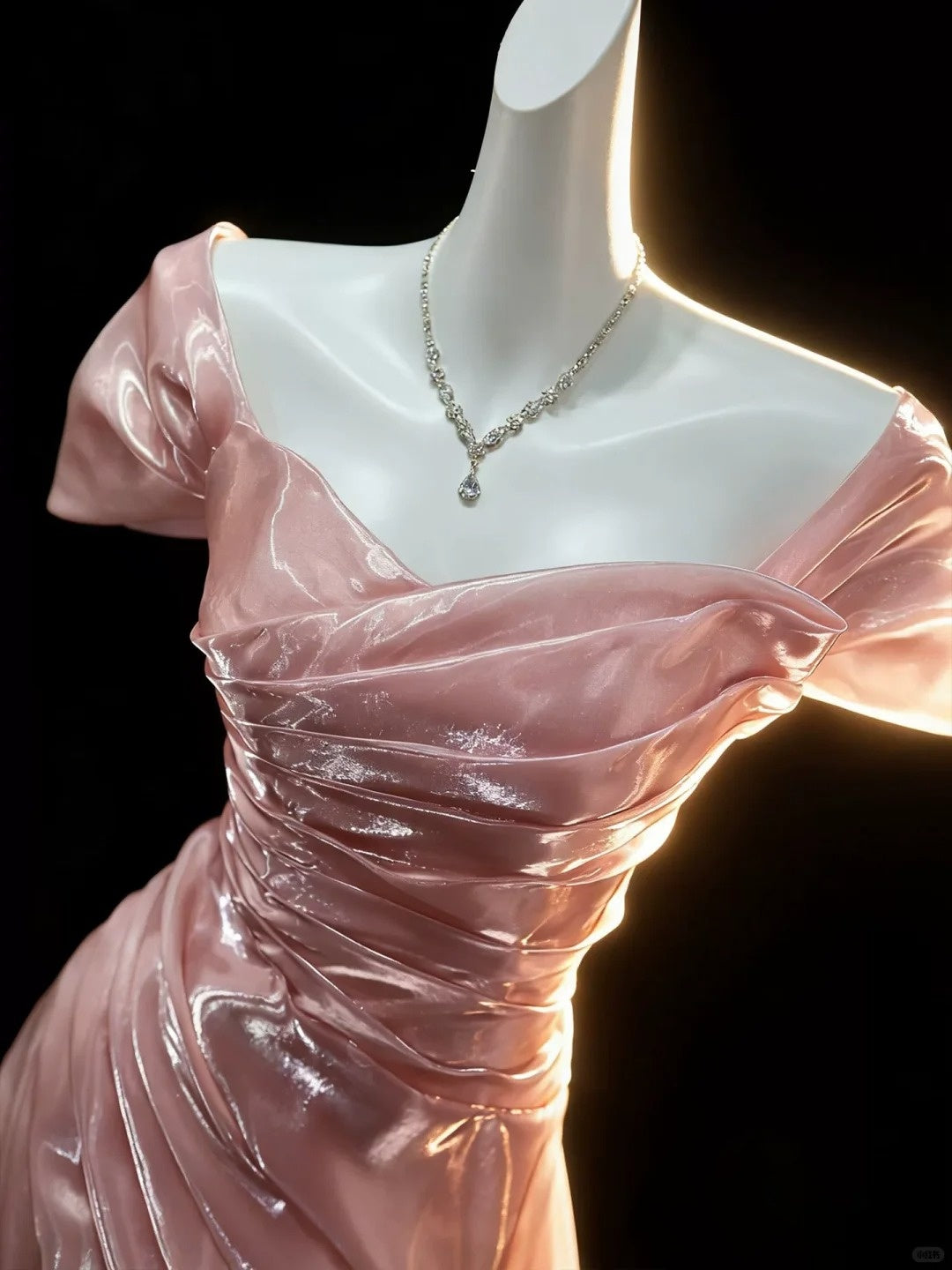 Off The Shoulder Pink Formal Prom Dress Organza Birthday Dress P1765