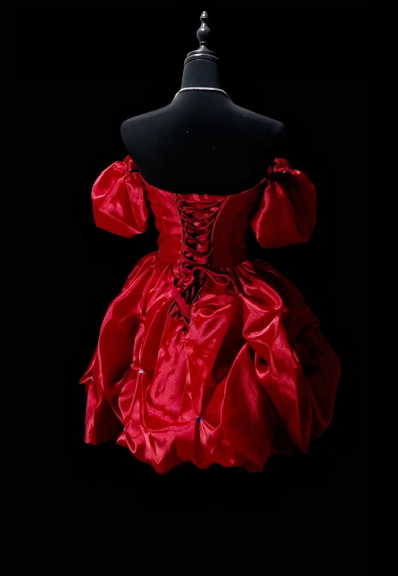 Off The Shoulder Red Satin Homecoming Dress Short Birthday Dress P2040