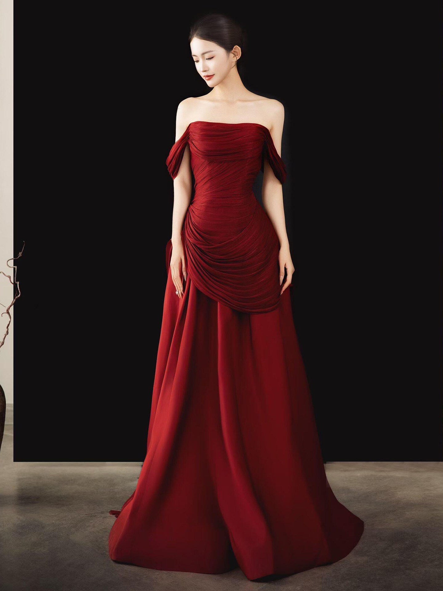Off The Shoulder A Line Long Prom Dress Formal Evening Gown P788
