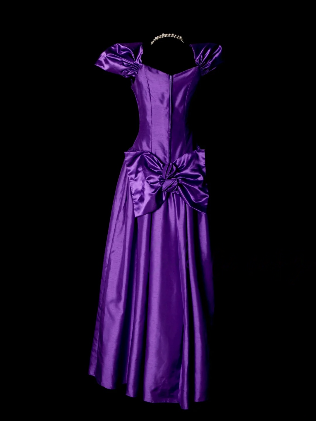 A Line Purple Satin Prom Dress Vintage Birthday Dress For Teens P165