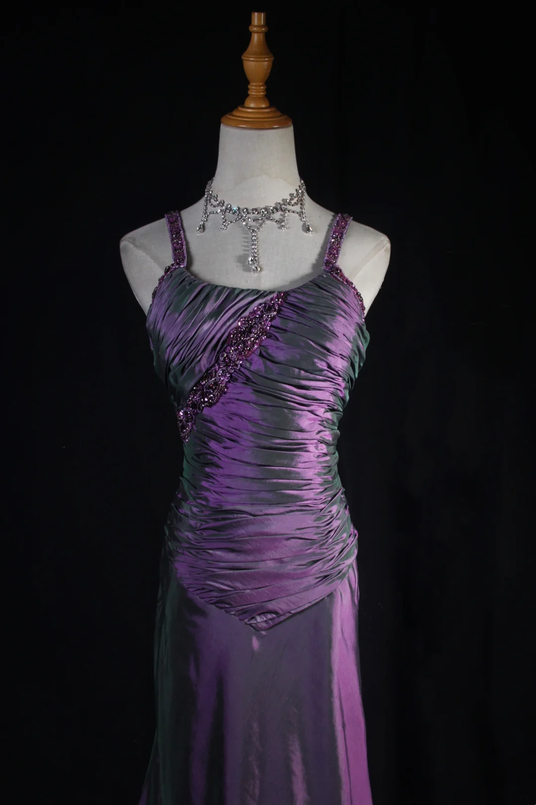Purple Mermaid Prom Dress Beaded Formal Evening Dress P170