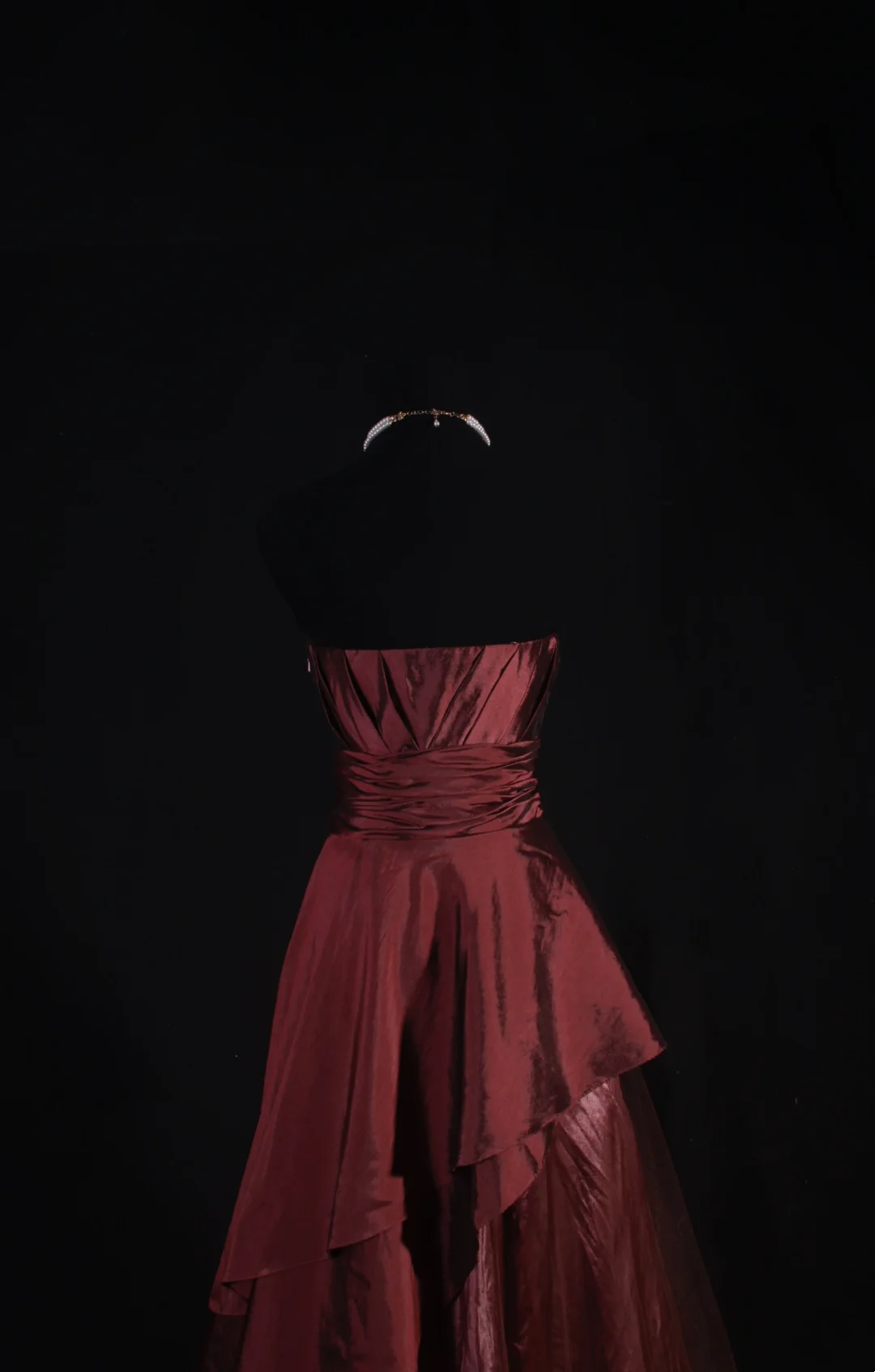 Strapless Burgundy A Line Prom Dresses Evening Party Dress P192
