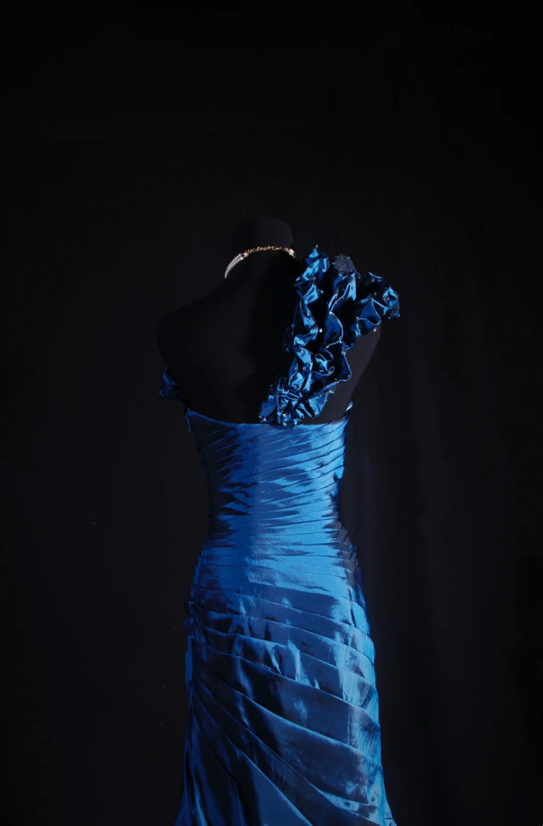One Shoulder Royal Blue Satin Prom Dress Evening Dress Formal Party Dress P198