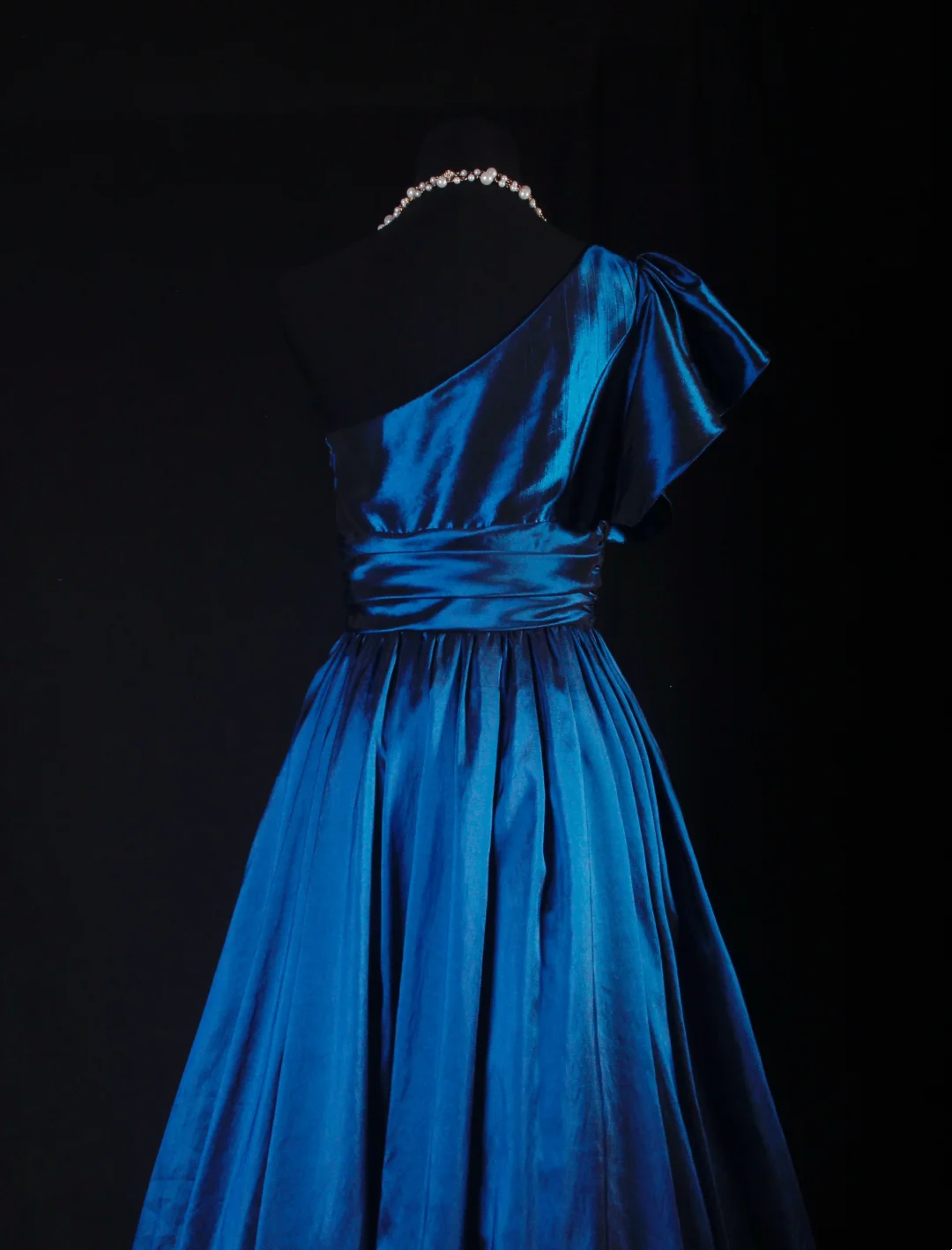 One Shoulder Satin Blue Prom Dress Formal Evening Dress P206