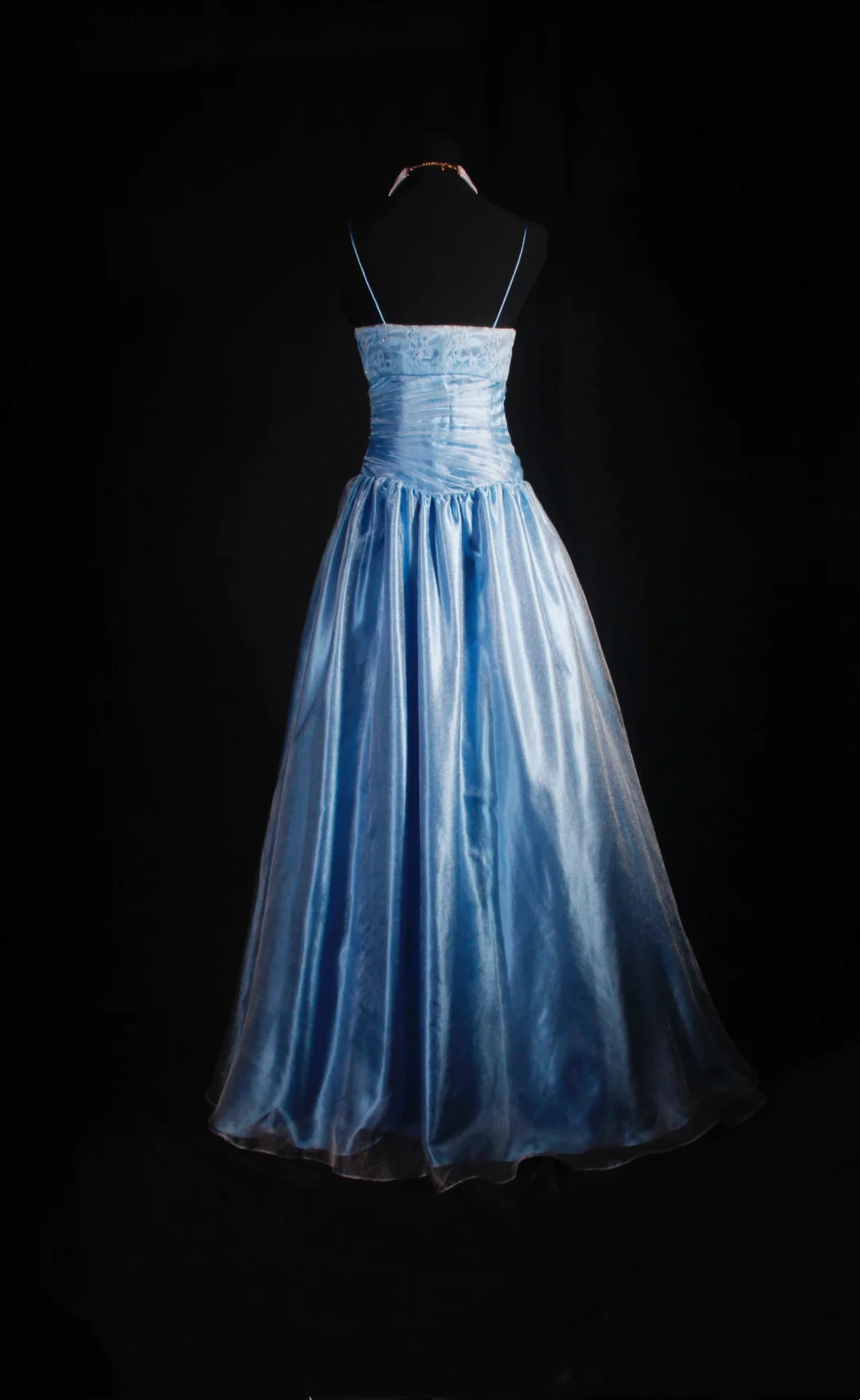 A Line Satin Lace Blue Prom Dress Formal Party Dress P231