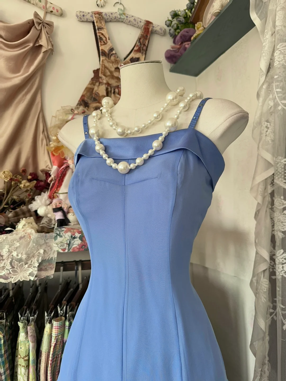 Elegant Blue Chiffon Prom Dress Formal Wedding Guest Dress P387