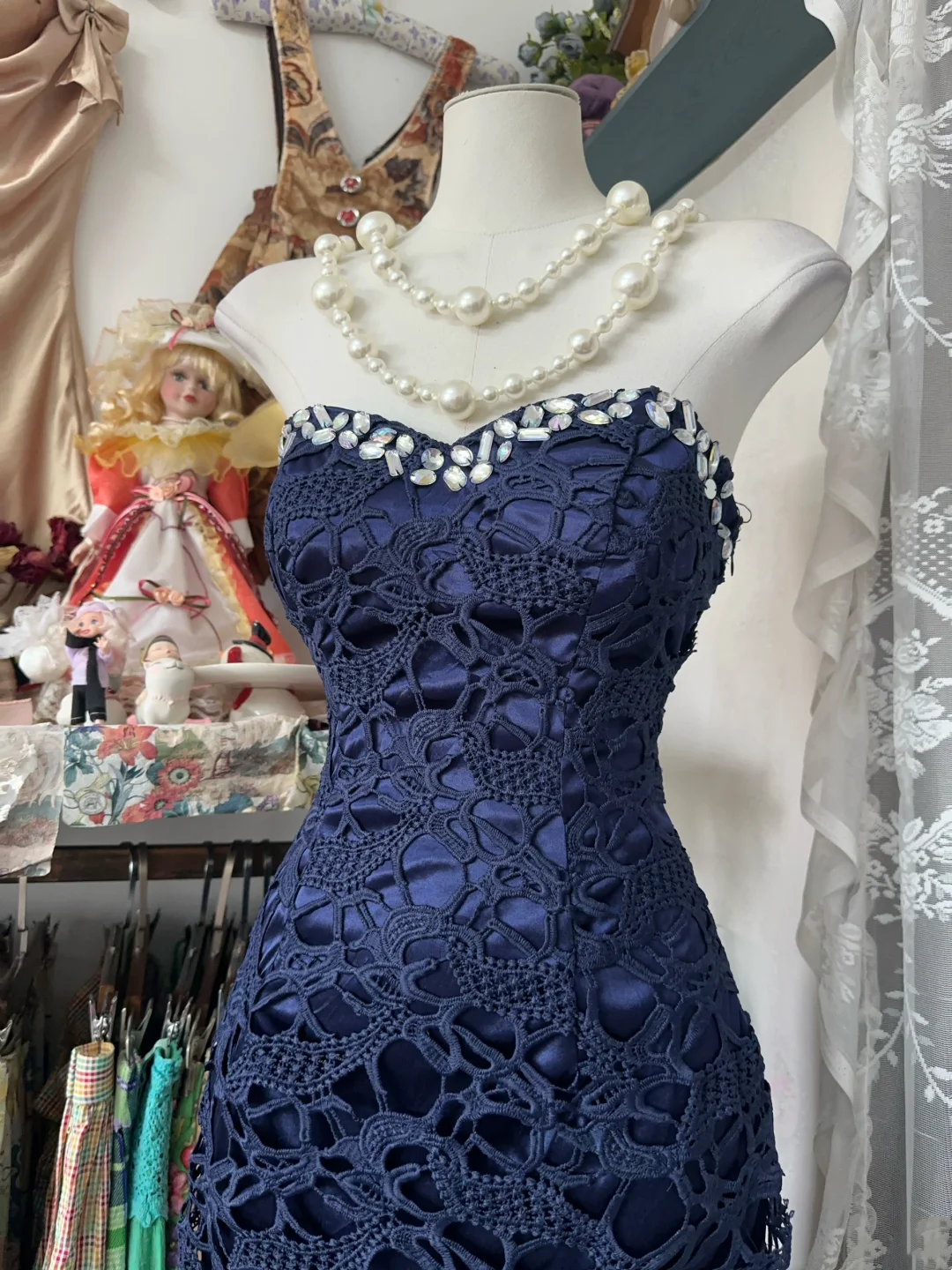 Beaded Sweetheart Prom Dress Mermaid Lace Evening Dress P399