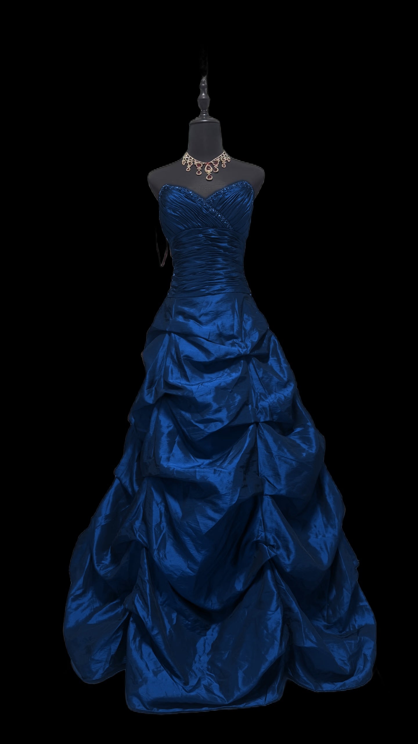 V Neck Dark Red Prom Dress Beading Formal Dress Evening Gown P446