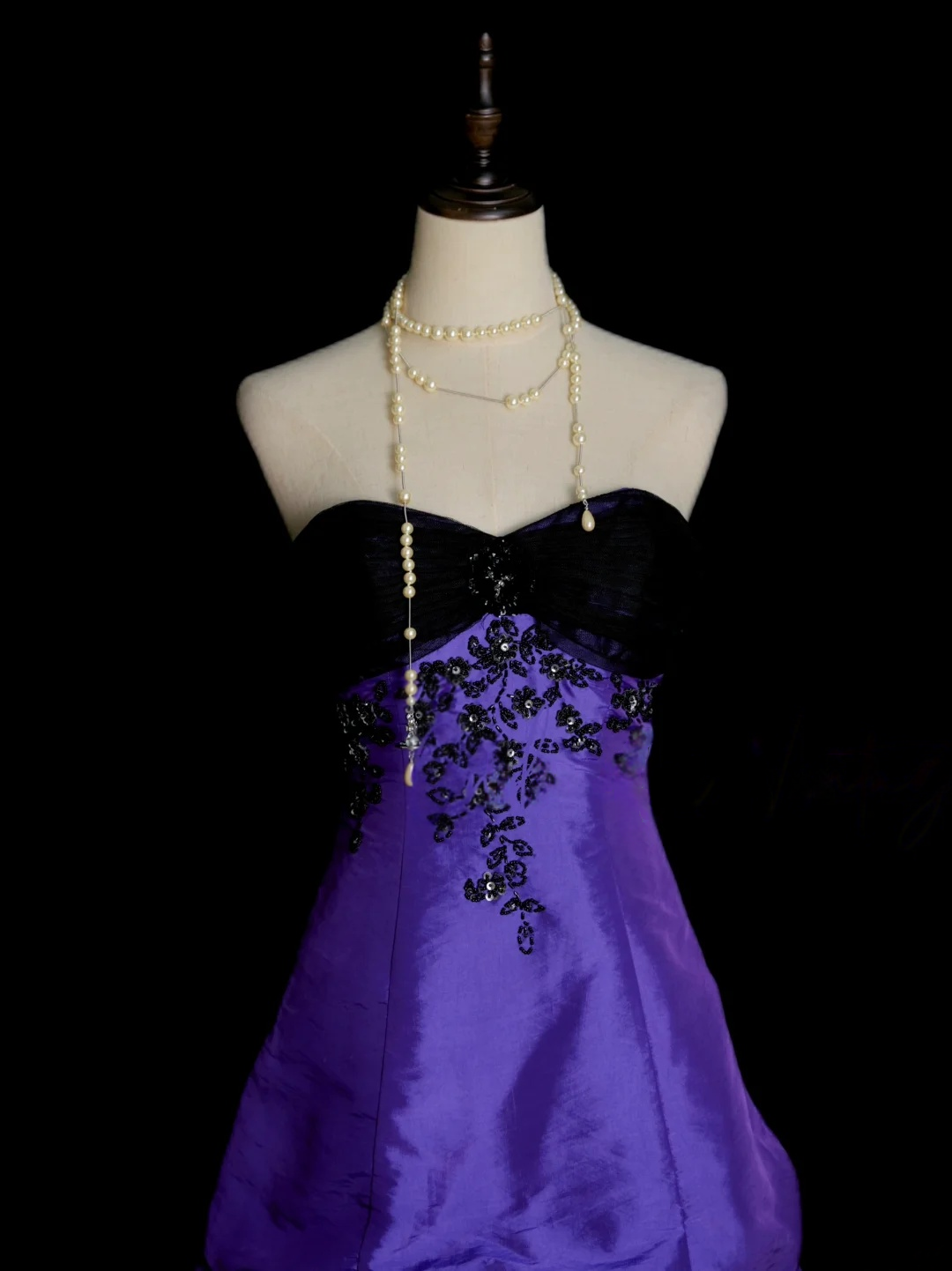 Sweetheart Purple Taffeta Prom Dress Retro Formal Evening Dress P496