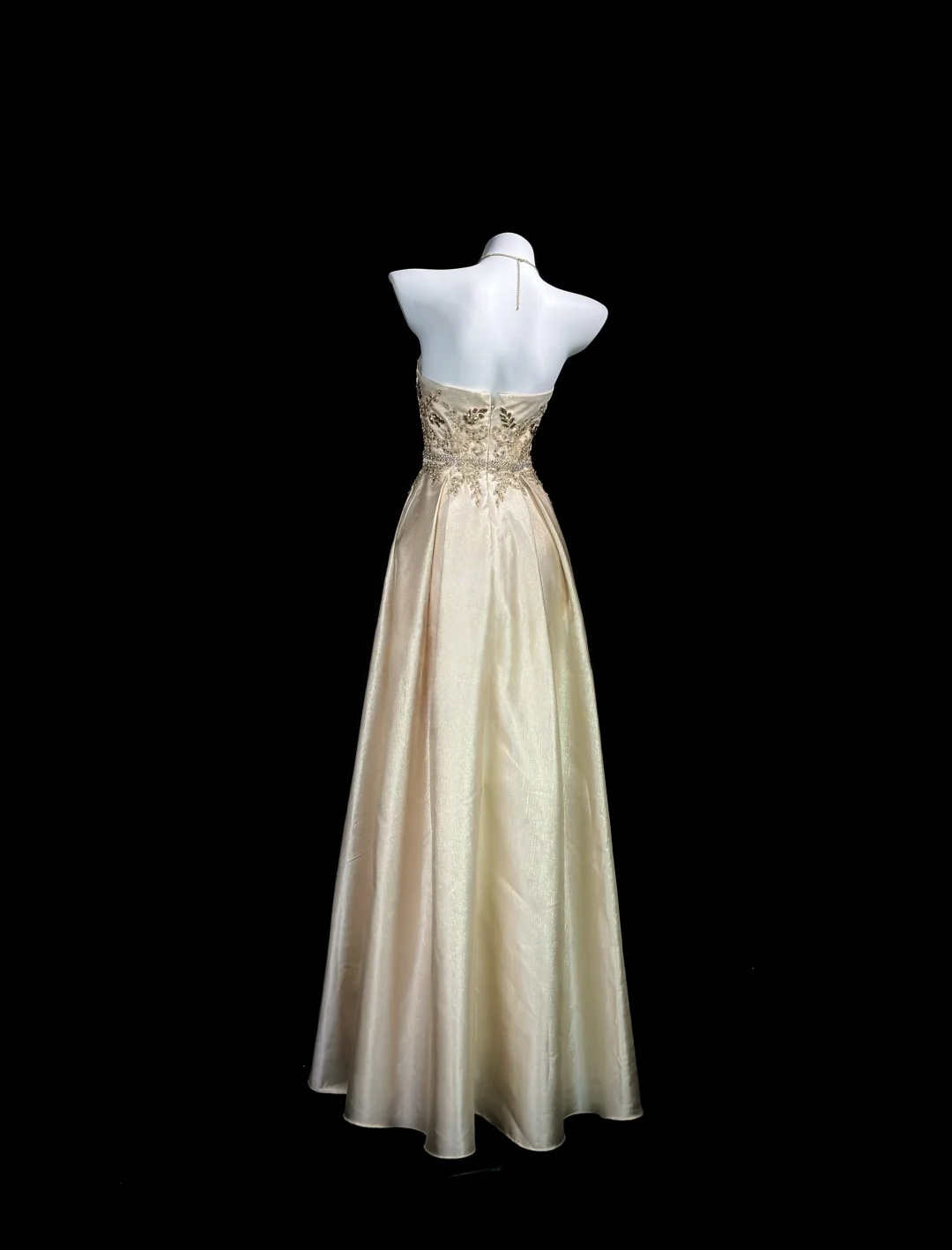 Sweetheart Gold A Line Prom Dress Appliques Formal Evening Dress P533