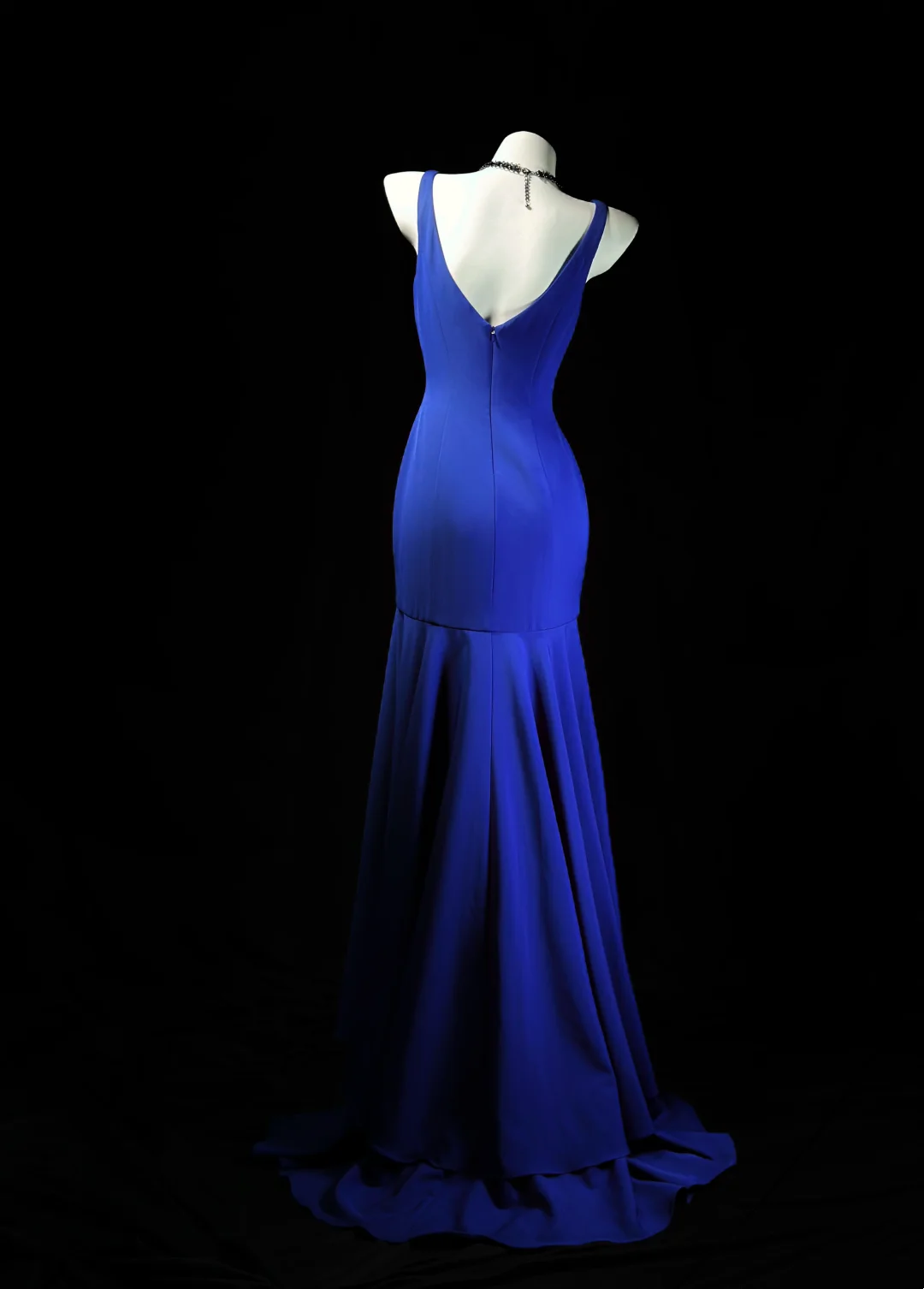 Royal Blue Mermaid Prom Dress Ruffled Slit Evening Dress P534