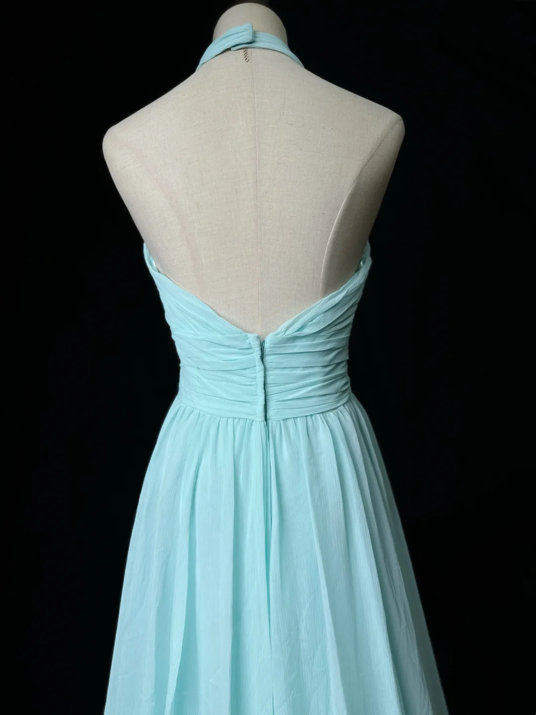 Halter Chiffon A Line Prom Dress Formal Wedding Guest Dress P553