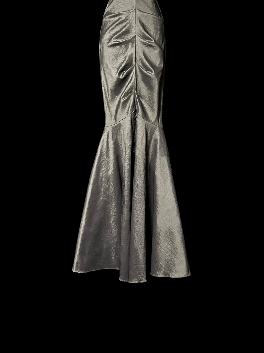 One Shoulder Gray Mermaid Prom Dress Applique Strap Evening Dress P85