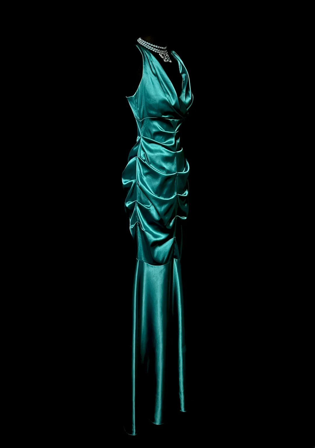 Sheath Satin Prom Dress Green Evening Dress Party Dress P90