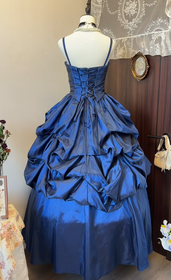 Royal Blue A Line Formal Prom Dress Retro Evening Gown P2649