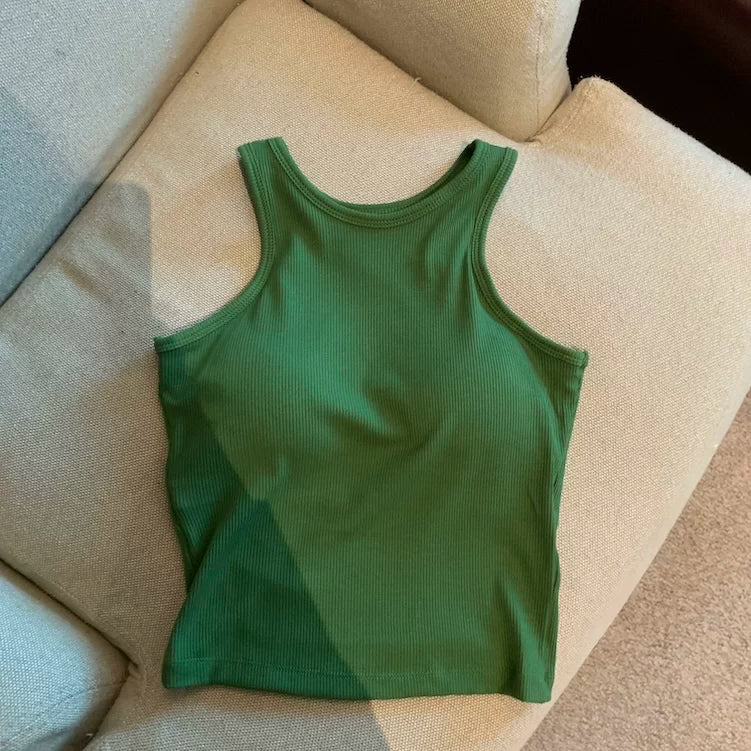 Solid Color Slim-fit Sleeveless Top L121