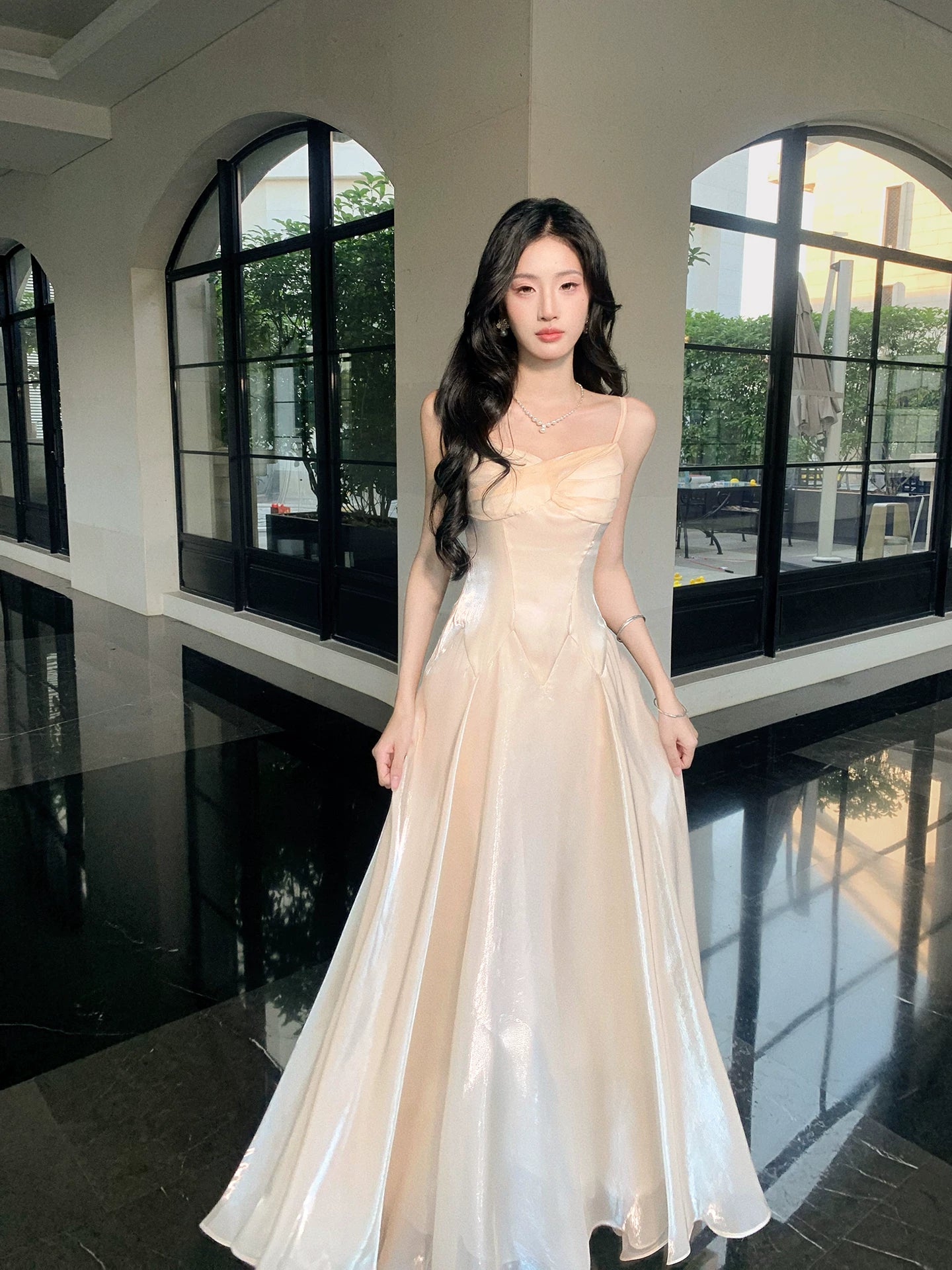 Spaghetti Straps A Line Formal Prom Dress Elegant Birthday Dress P1653