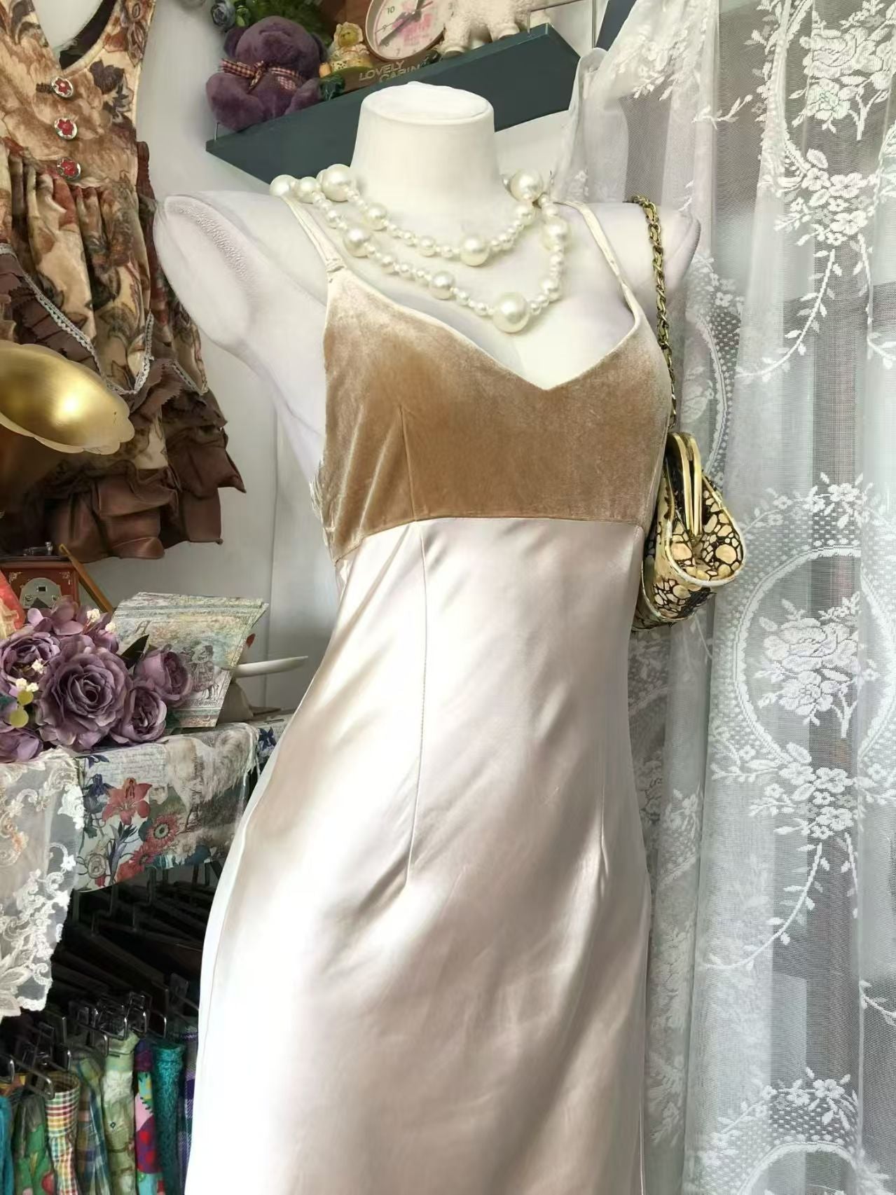 Spaghetti Straps Champagne Sheath Formal Prom Dress P2036