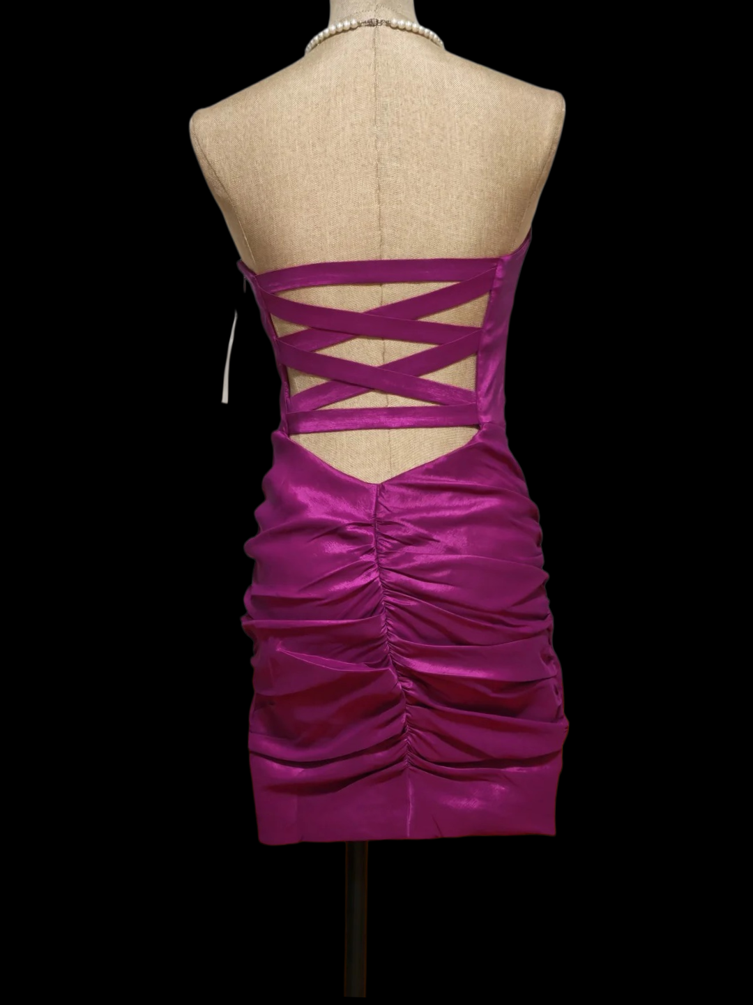 Strapless Fuchsia Sheath Homecoming Dress Short Party Dress P1764
