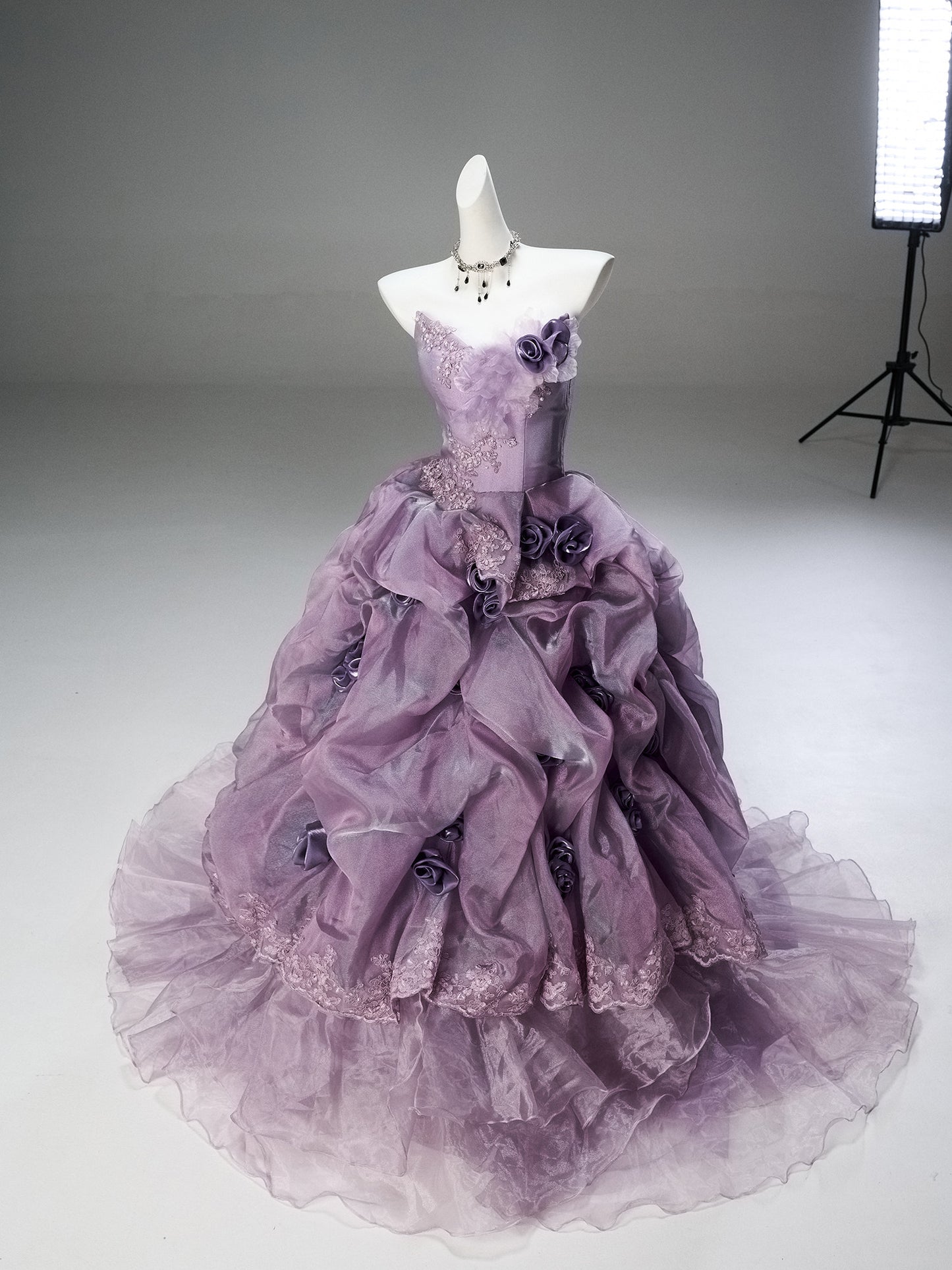 Strapless Purple Ball Gown Quinceanera Dresses Sweet 16 Birthday Gown P1189