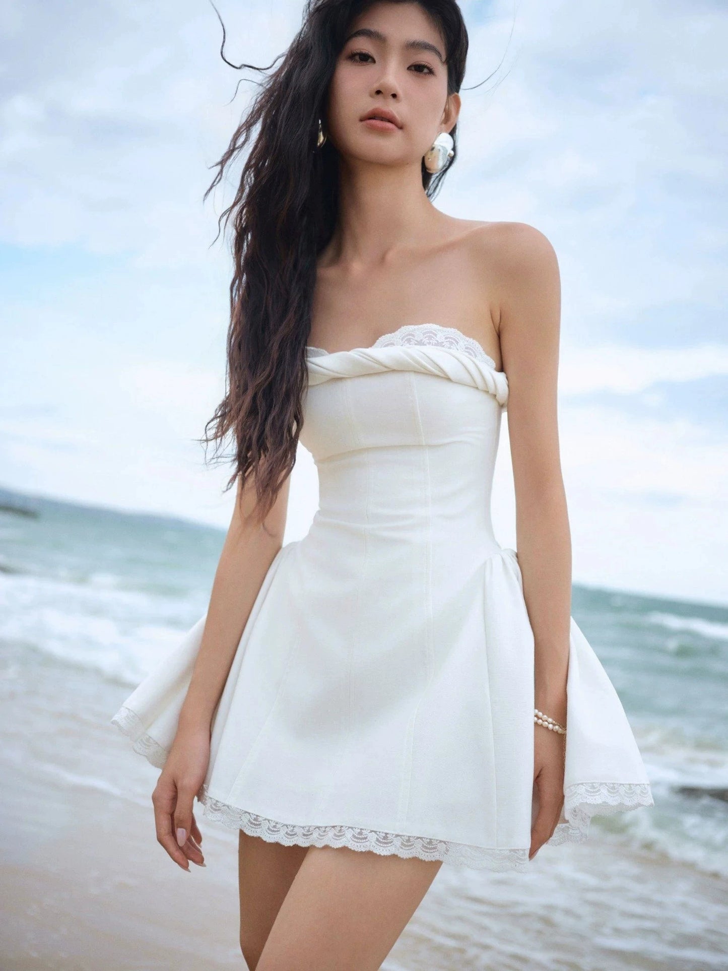 Sweetheart A Line Ivory Birthday Dress Short Graduation Dress P1408