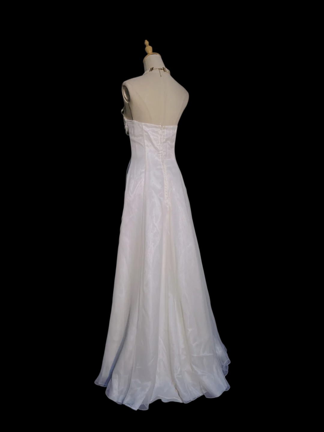 Sweetheart A Line Ivory Prom Dress Organza Vintage Dress P928