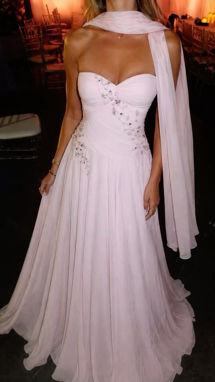 Sweetheart A Line Pink Formal Prom Dress Chiffon Homecoming Dress P1433