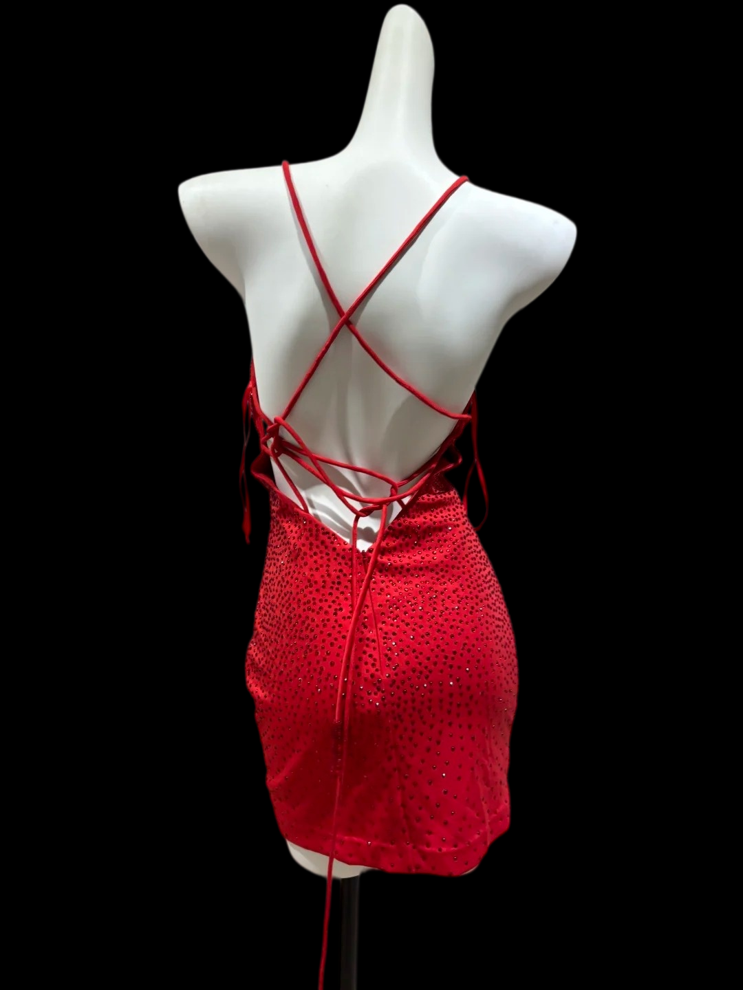 V Neck Beaded Red Birthday Dress Short Homecoming Dress P2616