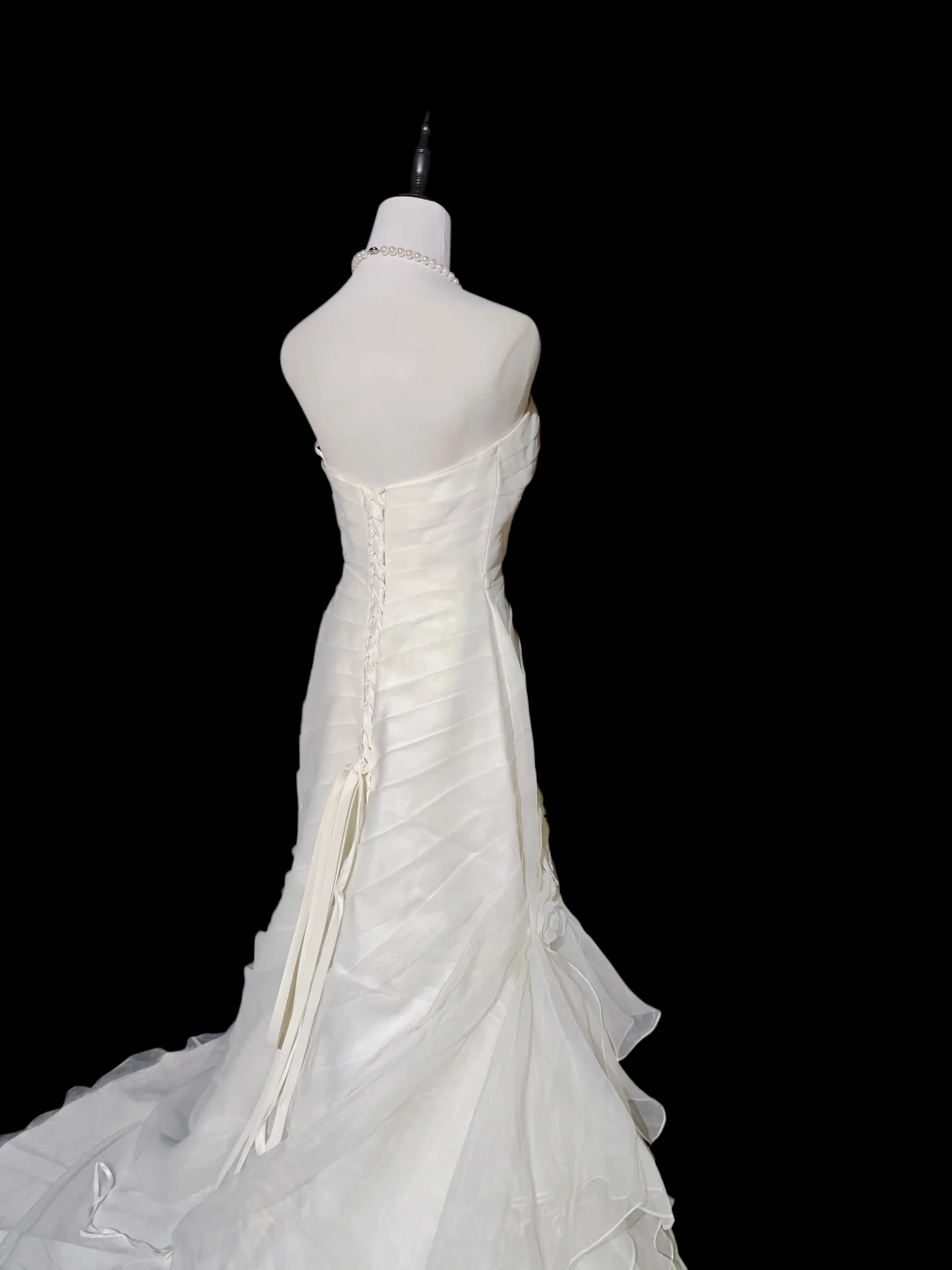 Sweetheart Ivory Mermaid Chiffon Wedding Gown Vintage Bridal Dress  P1048