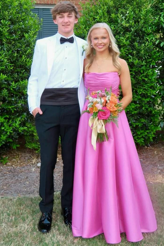 A-Line Strapless Empire-Waist Formal Long Prom Dress  P2520