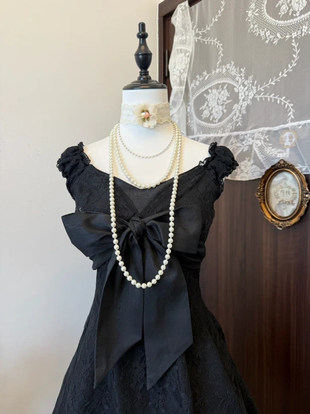 A Line Black Lace Birthday Dress Short Homecoming Dress  P1894