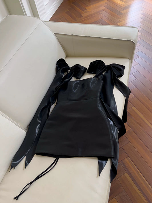 A Line Black Short Organza Homecoming Dress Homecoming Dress   P1745