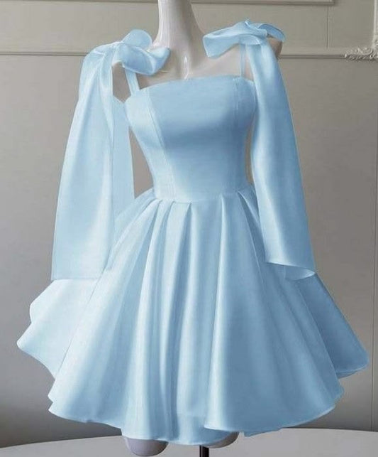 A Line Blue Short Homecoming Dress Cute Birthday Dress  P1600