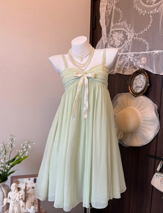 A Line Chiffon Green Short Homecoming Dress   P1812