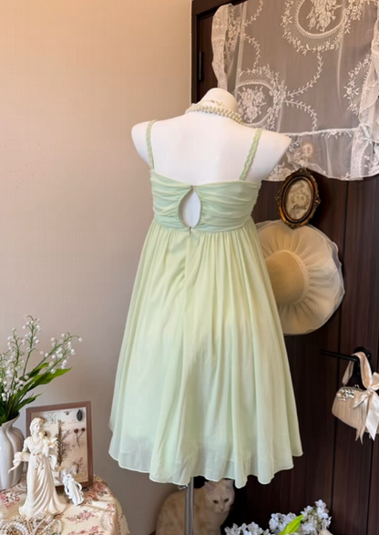 A Line Chiffon Green Short Homecoming Dress   P1812