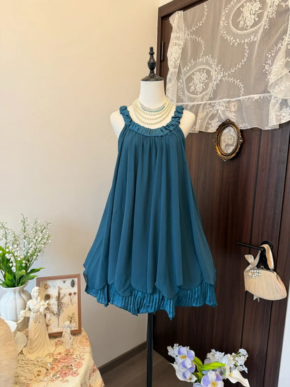 A Line Chiffon Turquoise Green Short Homecoming Dress   P1906