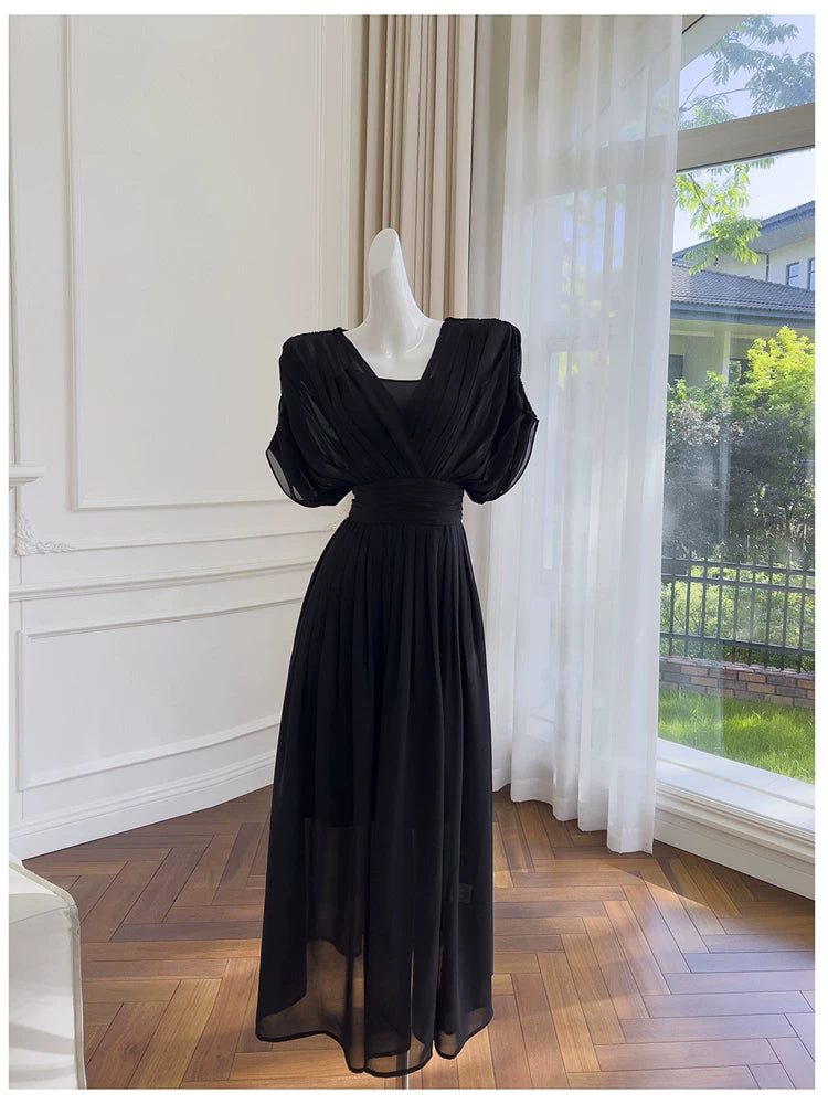 A Line Chiffon Wedding Guest Dress  Formal Evening Gown   P1749