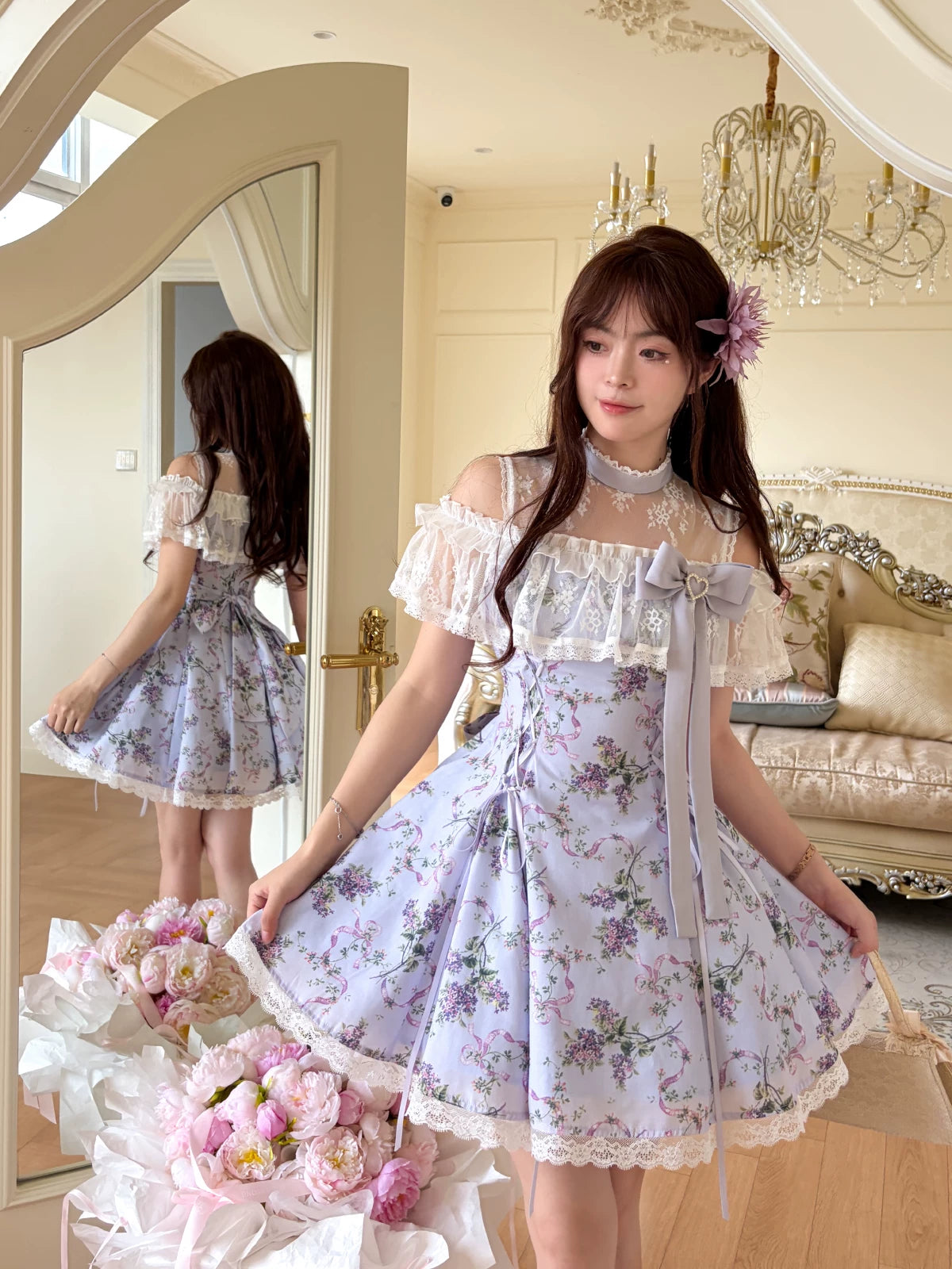 A Line Flora Homecoming Dress Short Birthday Dress  L168